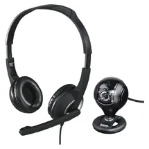 Hama HS-P150 Headset & C200 Webcam Schwarz PC