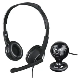 Hama HS-P150 Headset & C200 Webcam Schwarz PC