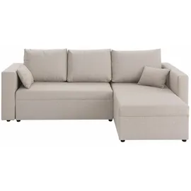 Home Affaire Ecksofa HOME AFFAIRE "Pur L-Form", beige, B:224cm H:87cm T:160cm, Struktur (100% Polyester);100% Polyester Melrose;Luxus-Microfaser Nubuk (100% Polyester), Sofas, Ecksofa, wahlweise mit Bettfunktion