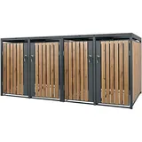 ML-Design Mülltonnenbox 4er 264 x 80 x 116,3 cm anthrazit-holzoptik