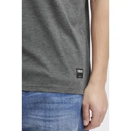 !Solid Rundhalsshirt SOLID "Rundhalsshirt SDBob", Herren, Gr. 3XL, grau (grau mel), Obermaterial: 60% Baumwolle CO. 40% Polyester PES., Shirts Rundhalsshirt
