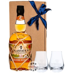 Rum Geschenkset: Plantation Grande Reserve & 2x Nosingglas