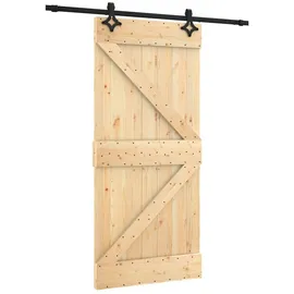 vidaXL Schiebetür rechts 95 x 210 cm Braun/Schwarz