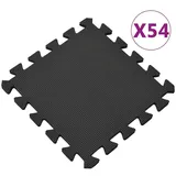 vidaXL Bodenmatten 54 Stk. 4,86 m2 EVA-Schaumstoff Schwarz