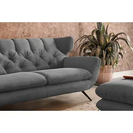 KAWOLA 2-Sitzer Charme Cord grau