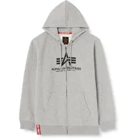 Alpha Industries Basic Zip Hoody Kapuzensweat Für Kapuzenpullover, Grey Heather, M EU