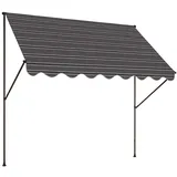 Angerer Klemmmarkise Exklusiv mit Handkurbel, Terrasse/Balkon, einfache Montage ohne Bohren, Made in Germany, hochwertiger Stoff, UV-beständig, höhenverstellbar, wasserabweisend, 350 cm Grau-Schwarz