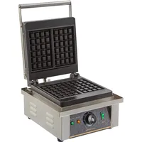 GastroHero Waffeleisen für Belgische Waffeln I Profi-Waffeleisen aus Edelstahl AISI 430 I Backfläche für 2 Belgische Waffeln I Temperaturregelung I Waffelautomat für Gastronomie