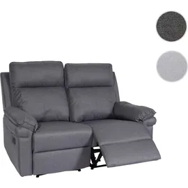 MCW 2er Kinosessel MCW-L94, Relaxsessel Fernsehsessel Sofa, Armlehne Liegefunktion Nosagfederung Stoff/Textil ~ dunkelgrau