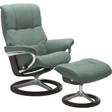 Stressless Stressless® »Mayfair«, (Set, Relaxsessel mit Hocker), mit Hocker, mit Signature Base, Größe S, M & L, Gestell Braun, grün