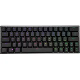 Cooler Master Gaming-Tastatur, 60%-Konfiguration, mechanische Schalter mit niedrigem Profil, RGB-Beleuchtung, Bluetooth-& Kabelverbindung, Apple/PC/Smartphone-kompatibel - US Layout Schwarz