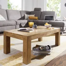 FineBuy Couchtisch SuVa2396_1 Braun Akazie 110 x 60 x 40 cm