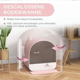 PawHut Katzentoilette 43 x 44 x 47 cm Rosa