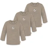 Normani Outdoor Sports 3er Pack Baby Merino Longsleeve „Taupo" in Beige | Gr.: 62/68