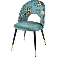 Riess-Ambiente Stuhl PRÊT-À-PORTER - Design türkis Samt florales Muster