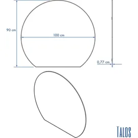 Talos Picasso schwarz Ø 100 cm hochwertiger Aluminiumrahmen für stilvolles Ambiente - Perfekter Badezimmerspiegel - Schwarz