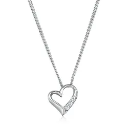 Collierkettchen »Herz Liebe Diamant (0.06 ct.) 925 Silber«, 618627-0 Silber 0.009 ct   mit Diamanten