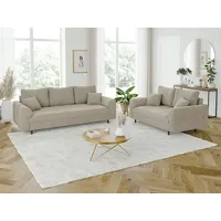 s-style möbel SITZGARNITUR 3+2 Henrik Beige Boucle