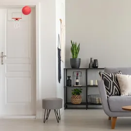 Relaxdays Basketballkorb fürs Zimmer Rot/Weiß 45 cm