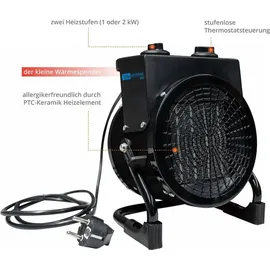 Güde Keramik Heizlüfter GH 2000 K 2000 W Schwarz