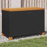 Festnight Auflagenbox Rattan Wasserdicht Garten-Aufbewahrungsbox 80x40x48 cm Gartenschrank Wetterfest Gartenbox Box Outdoor Truhe Balkon Aufbewahrungstruhe Sitzauflagen Box Wasserdicht Schwarz