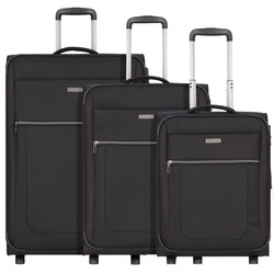 paklite Trolleyset Valencia, 2 Rollen, (3-teilig, 3 tlg), Polyester schwarz