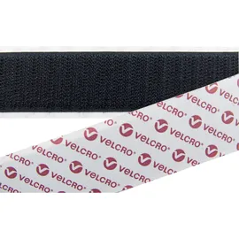 VELCRO® E08802033011425 Klettband zum Aufkleben Haftteil (L x B) 25000 mm x 20 mm Schwarz 25 m