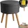 Tectake Sitzhocker Yara gepolstert in Leinenoptik 42,5 x 46 x 42,5 cm Grau