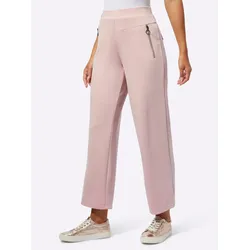Culotte CREATION L, Damen, Gr. 38, Normalgrößen, beige (puder), 50% Modal, 44% Polyester, 6% Elasthan, unifarben, lang, Hosen