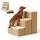 Relaxdays Hundetreppe 3 Stufen Beige 40 cm x 54 cm x 48 cm