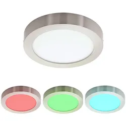 RGB LED Decken Aufbau Lampe FERNBEDIENUNG Wohn Zimmer Beleuchtung Dimmer Lampe  silber