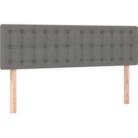vidaXL Boxspringbett mit Matratze & LED Dunkelgrau 140x200 cm Stoff