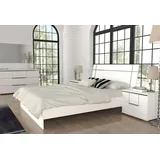JV Möbel Luxus Bett Schlafzimmer Bett Möbel 2x Nachttische), Set Einrichtung Weiß, 3tlg.