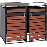 MCW Mülltonnenverkleidung mit Pflanzkasten MCW-J81, erweiterbar, 125x132x80cm Metall 47kg, anthrazit ~