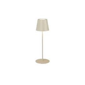 Briloner - LED Tischlampe kabellos mit Touch, dimmbar in Stufen, höhenverstellbar, Nachttischlampe, Leselampe, Campinglampe, Tischleuchte, Akku Lampe, Outdoor Lampe, 36x10,5 cm, Beige