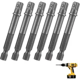 6-teilig Stecknuss Adapter,Stecknuss-Adapter,Stecknuss,Schlagschrauber Nuss Aufsatz Akkuschrauber Zubehör,1/4-Zoll-Sechskantadapter für Bohrmaschine und Akkuschrauber,Vierkant,Bit-Halter,Nuss Adapter