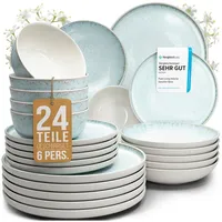 PURE LIVING INTERIOR DESIGN Ibiza Kombiservice 24-tlg. blau-beige