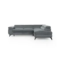 S-Style Eckcouch Cord 2-Sitzer Grau