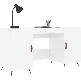 vidaXL Schreibtisch Hochglanz-Weiß 140x50x75 cm Holzwerkstoff