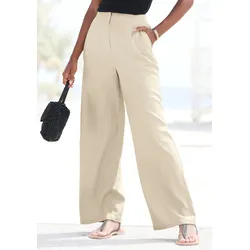 Leinenhose, mit weiter Beinform und Taschen, luftige Stoffhose, Gr. 36 - N-Gr, sand, , 10121419-36 N-Gr