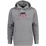 GANT Archive Shield Regular Fit Kapuzenpullover Grey Melange S