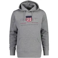 GANT Archive Shield Regular Fit Kapuzenpullover Grey Melange S