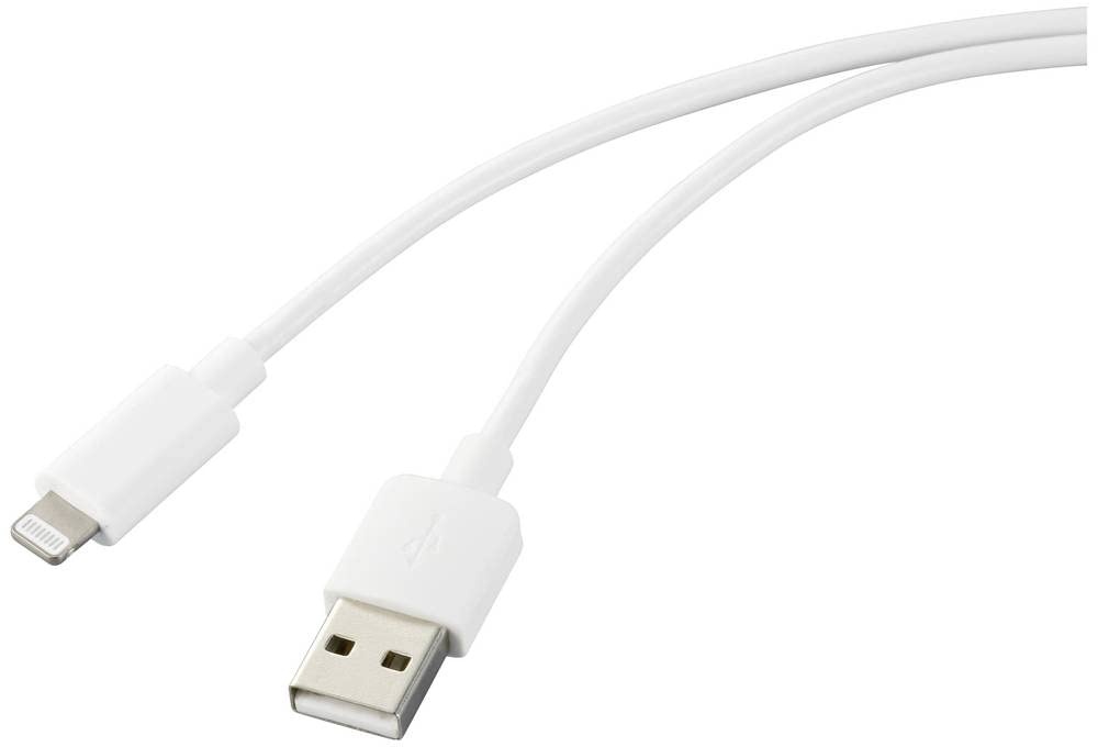 Renkforce Apple iPad/iPhone/iPod Anschlusskabel [1x USB 2.0 Stecker A - 1x Apple Lightning-Stecker] 1.00 m Weiß