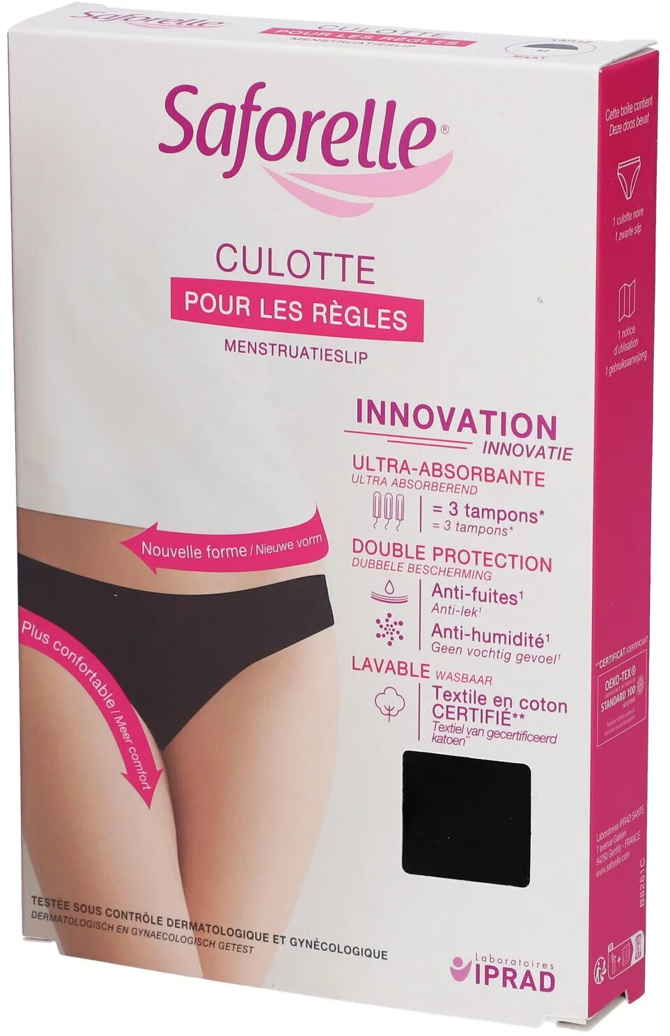 Saforelle® Ultra Saugfähige Panty Schwarz Größe 42