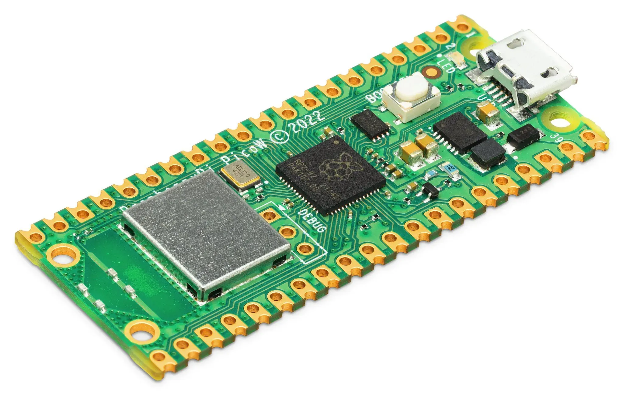 Preisvergleich Produktbild Raspberry Pi Pico W, RP2040 + WLAN Mikrocontroller-Board