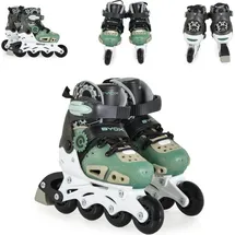 Byox Inliner Dizzy grün Glitzer PU-Räder Ratschband Schnürsenkel Verschlussband M (Gr. 34-38)