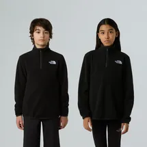 The North Face TEEN GLACIER 1/4 ZIP Pullover - Fleecepullover Gr. M schwarz TNF BLACK
