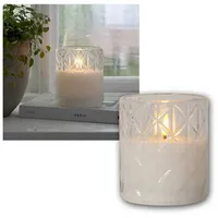 Star Trading LED Kerze Flamme Romb 10 cm weiß