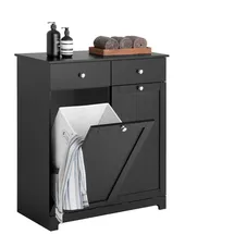 SoBuy Wäscheschrank 78 x 91 x 38 cm Schwarz