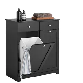 SoBuy Wäscheschrank 78 x 91 x 38 cm Schwarz